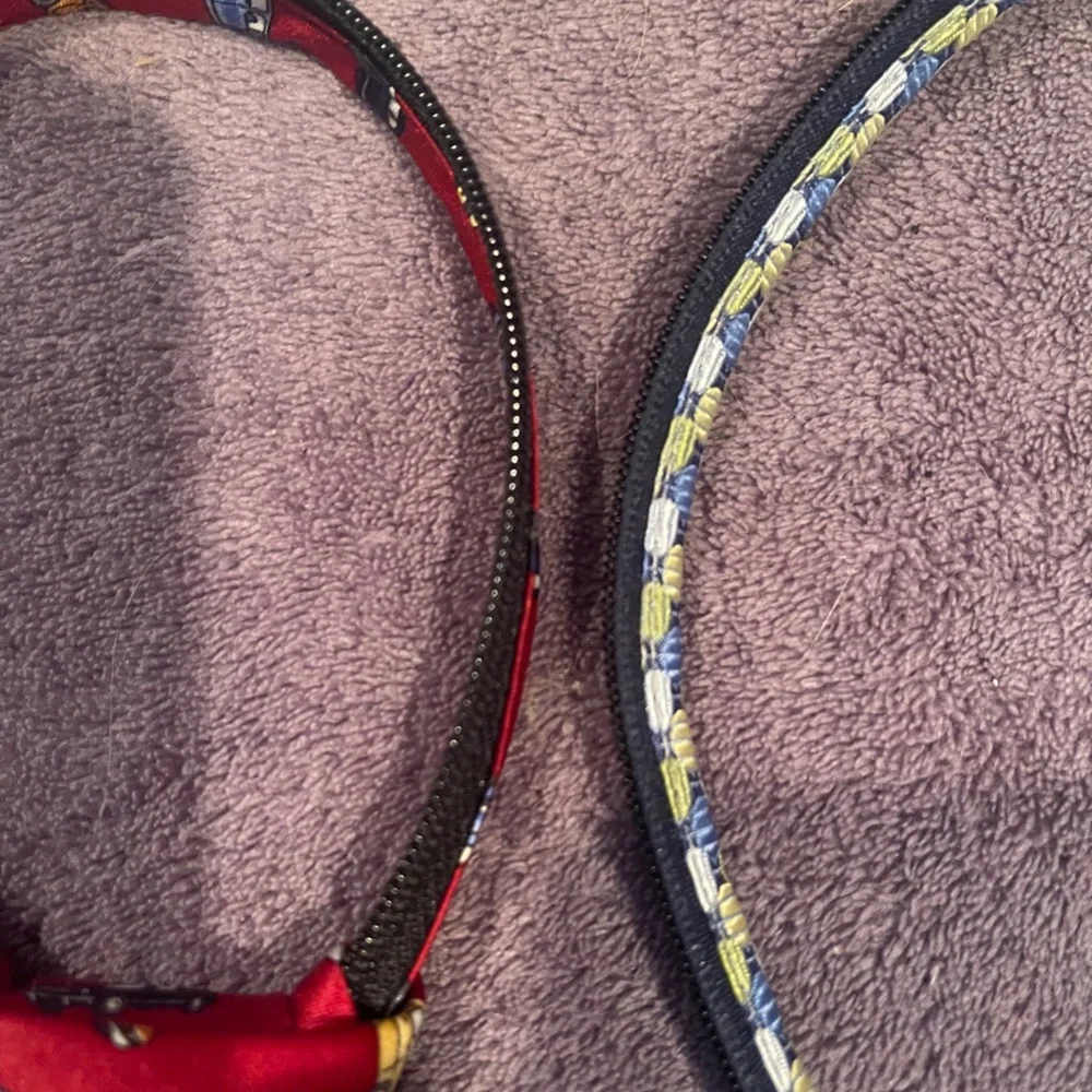 BOYS zipper neck ties lot of two, one is Talbots and other Van Heusen, both silk